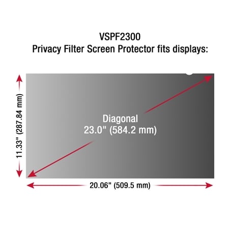 Viewsonic ViewSonic Privacy Filter Screen Protector- For 23" Widescreen Monitor- Scratch Resistant- Anti-glare VSPF2300